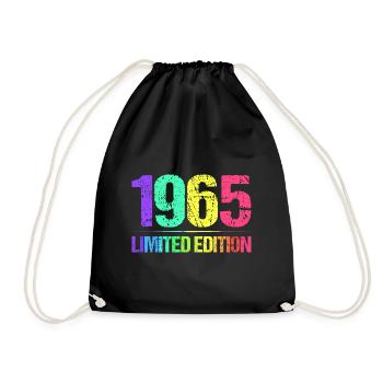 1965 Limited Edition Jahrgang 65er Retro Jahrgang - Turnbeutel - Schwarz - Vorne