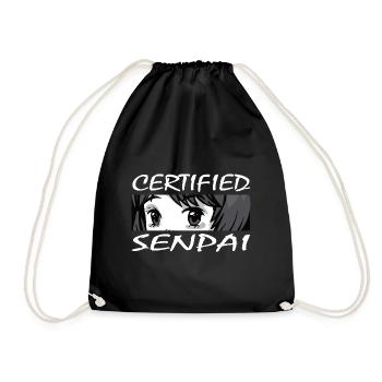 Certified Senpai Anime Manga Zertifizierter Senpai - Turnbeutel - Schwarz - Vorne