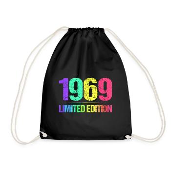 1969 Limited Edition Jahrgang 69er Retro Jahrgang - Turnbeutel - Schwarz - Vorne