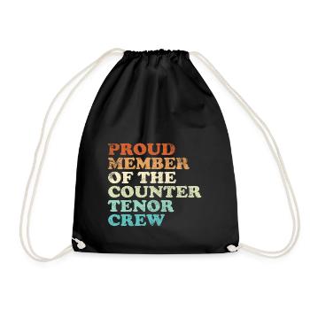 Proud Member of the Countertenor Crew - retro hell - Turnbeutel - Schwarz - Vorne