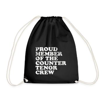 Proud Member of the Countertenor Crew - weiss - Turnbeutel - Schwarz - Vorne