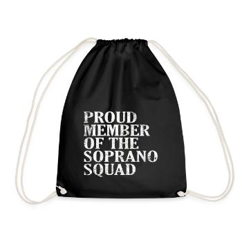 Proud Member of the Soprano Squad white - Drawstring Bag - black - Front