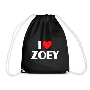 J’aime Zoey Red Heart Love Fan Gift - Sac de sport léger - noir - Devant