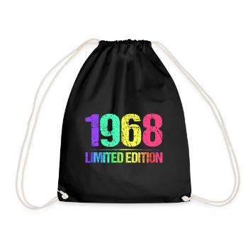 1968 Limited Edition Jahrgang 68er Retro Jahrgang - Turnbeutel - Schwarz - Vorne
