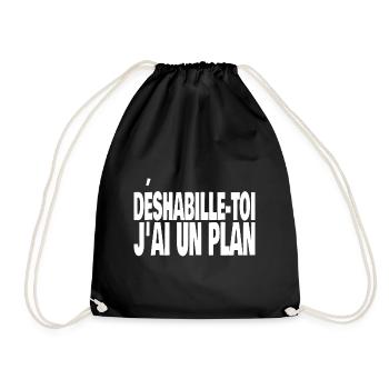 déshabille-toi j'ai un plan - Sac de sport léger - noir - Devant