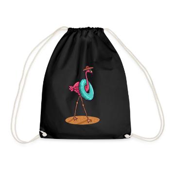 Flamingo Natation De bain de soleil nageur cadeau - Sac de sport léger - noir - Devant