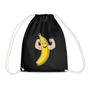 Cadeau de biceps de bodybuilding de muscle de force de banane - Sac de sport léger - noir - Devant