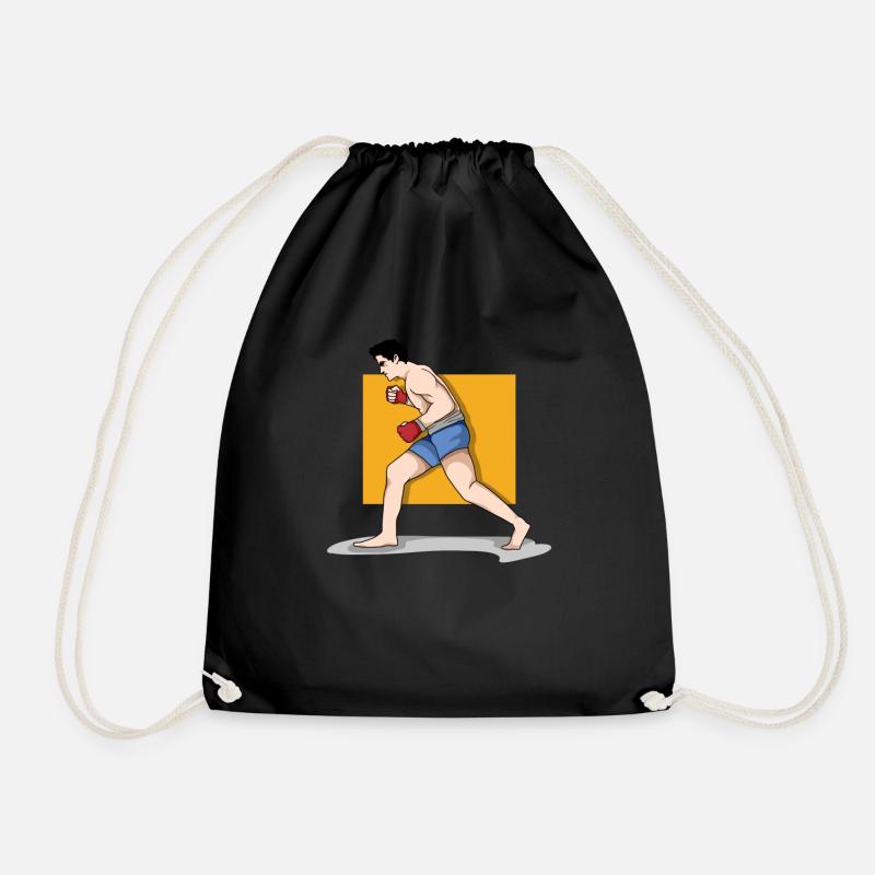 Martial Arts Boxing Fighter Sparring Gift Idea - Drawstring Bag - black