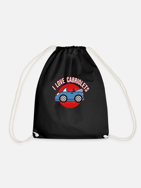 Cabriolet Auto Cabrio Oldtimer Comic Geschenkidee - Turnbeutel - Schwarz