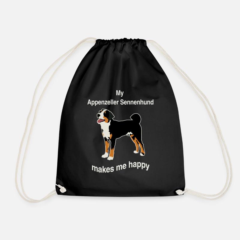 Appenzeller Sennenhund Spruch Berner Geschenk - Turnbeutel - Schwarz