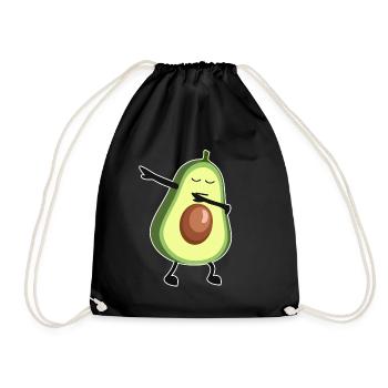 Avocado Kawaii Comic Dancing Sports Gift Cute - Drawstring Bag - black - Front