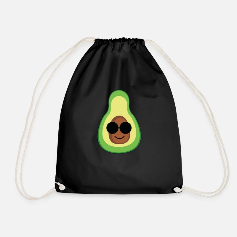 Avocado Frucht Obst Comic Kawaii Geschenkidee - Turnbeutel - Schwarz