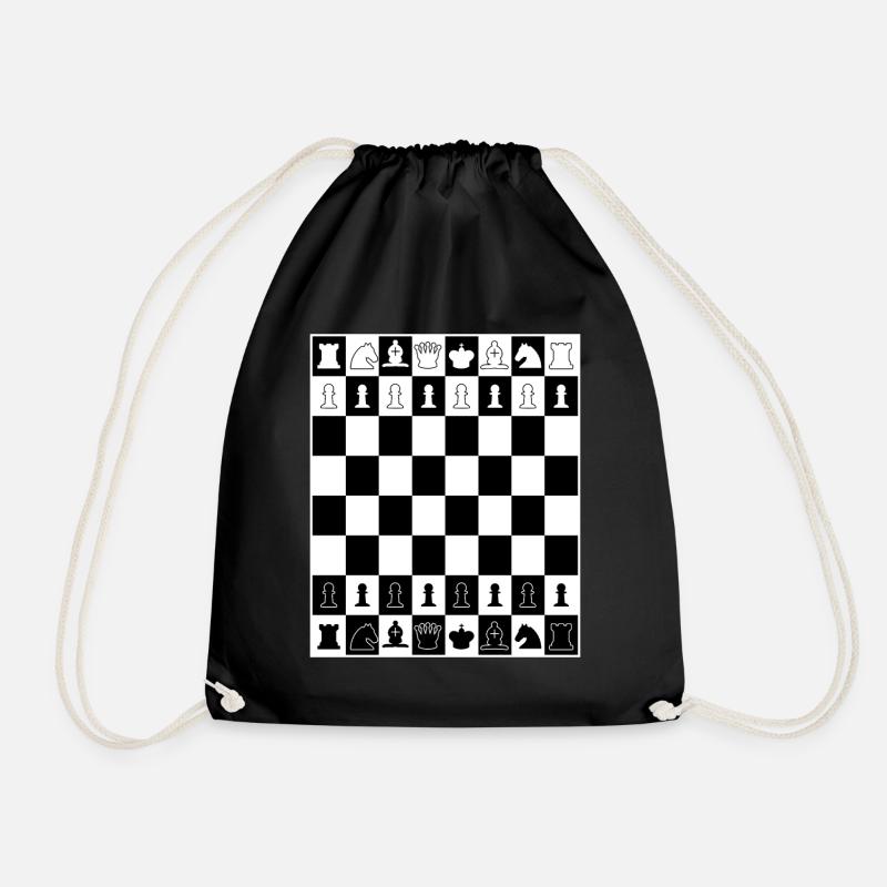 Schach Schachbrett Schachmatt - Turnbeutel - Schwarz