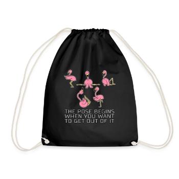 Flamingo Dire drôle Cadeau de yoga Pilates - Sac de sport léger - noir - Devant