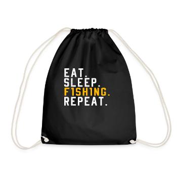 Eat Sleep Repeat Fishing Fishing Fishing Gifts - Drawstring Bag - black - Front