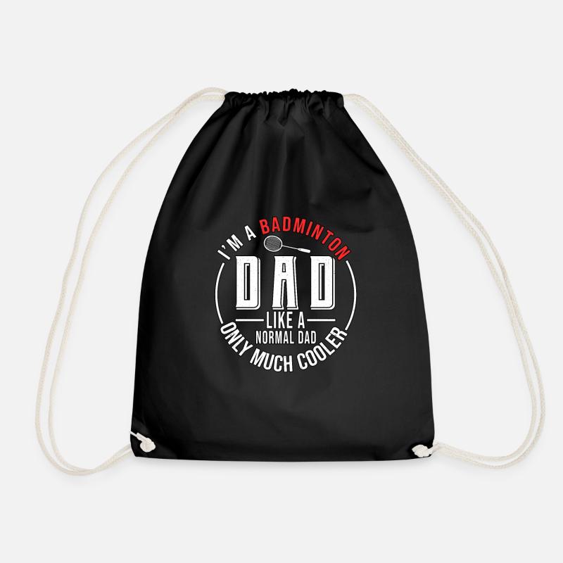 Cooler Badminton Papa Papi Vater Spruch Geschenk - Turnbeutel - Schwarz