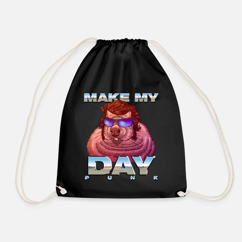 Make my Groundhog Day! - Drawstring Bag - black