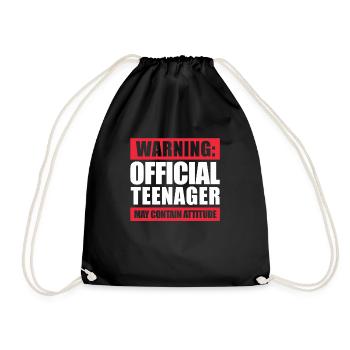 teenager - Drawstring Bag - black - Front