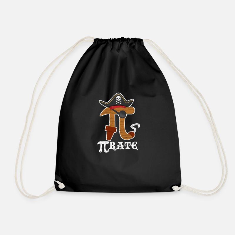 Pi Pirate Math Math Nerd Geek Gift - Drawstring Bag - black
