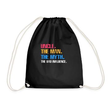 uncle - Drawstring Bag - black - Front