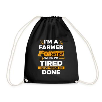 Farmer Farmer Farmer Tractor Farm Gift - Drawstring Bag - black - Front