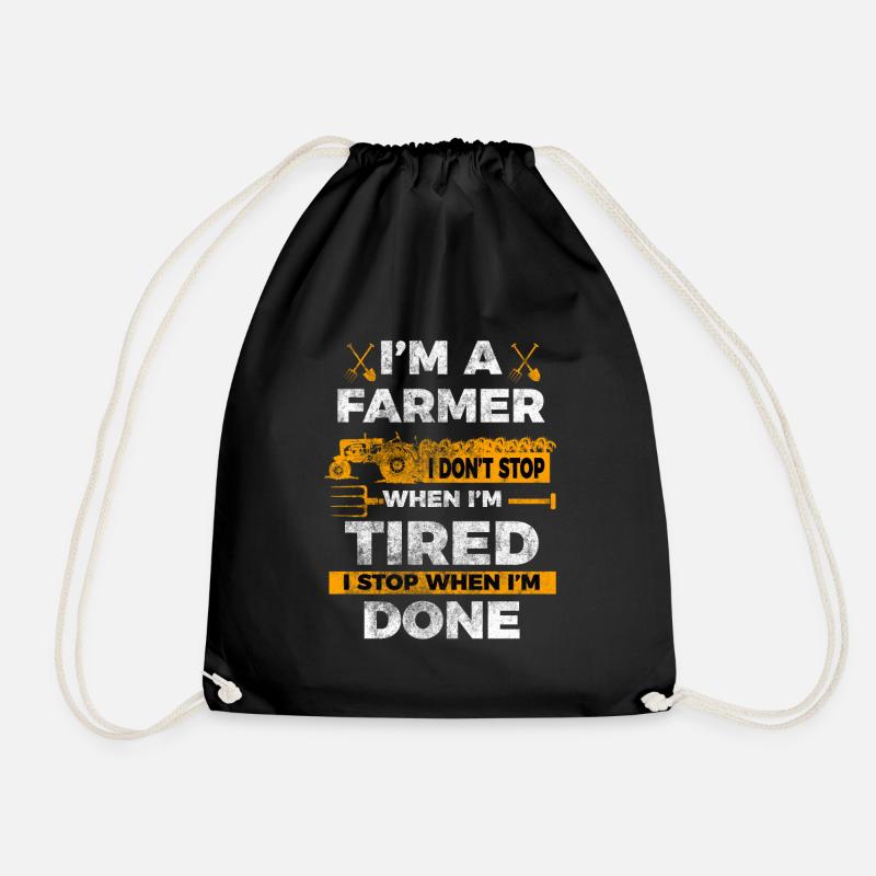 Farmer Farmer - Drawstring Bag - black