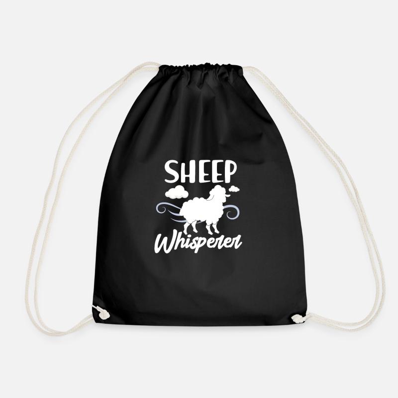 sheep - Drawstring Bag - black