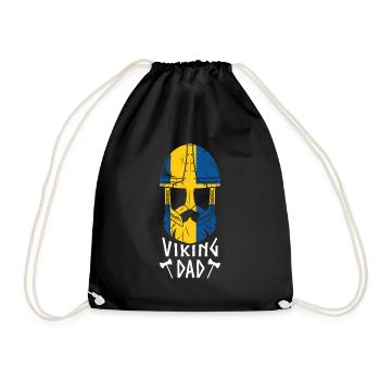 Viking Dad Schweden Bart Wikinger Mann Geschenk - Turnbeutel - Schwarz - Vorne