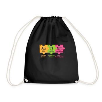 autism - Drawstring Bag - black - Front