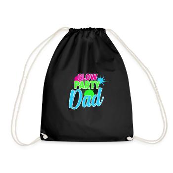Vater Glow Neon Party Vatertag Geburtstag Geschenk - Turnbeutel - Schwarz - Vorne