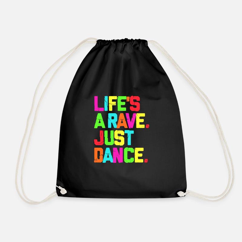 Rave dancing - Drawstring Bag - black