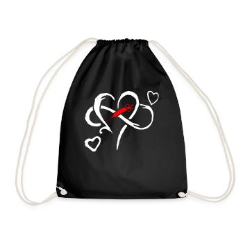 Heart Love Syringe Doctor Carer Gift - Drawstring Bag - black - Front