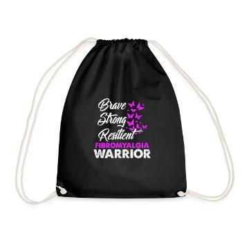 Fibromyalgie Fibromyalgia Krankheit Geschenk - Turnbeutel - Schwarz - Vorne