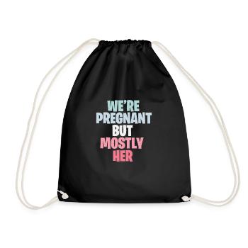 Schwangerschaft Schwanger Baby Babybauch Geschenk - Turnbeutel - Schwarz - Vorne