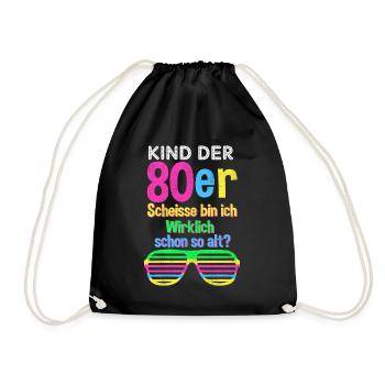 80er Jahre Party Mode lustiger Spruch Geschenk - Turnbeutel - Schwarz - Vorne