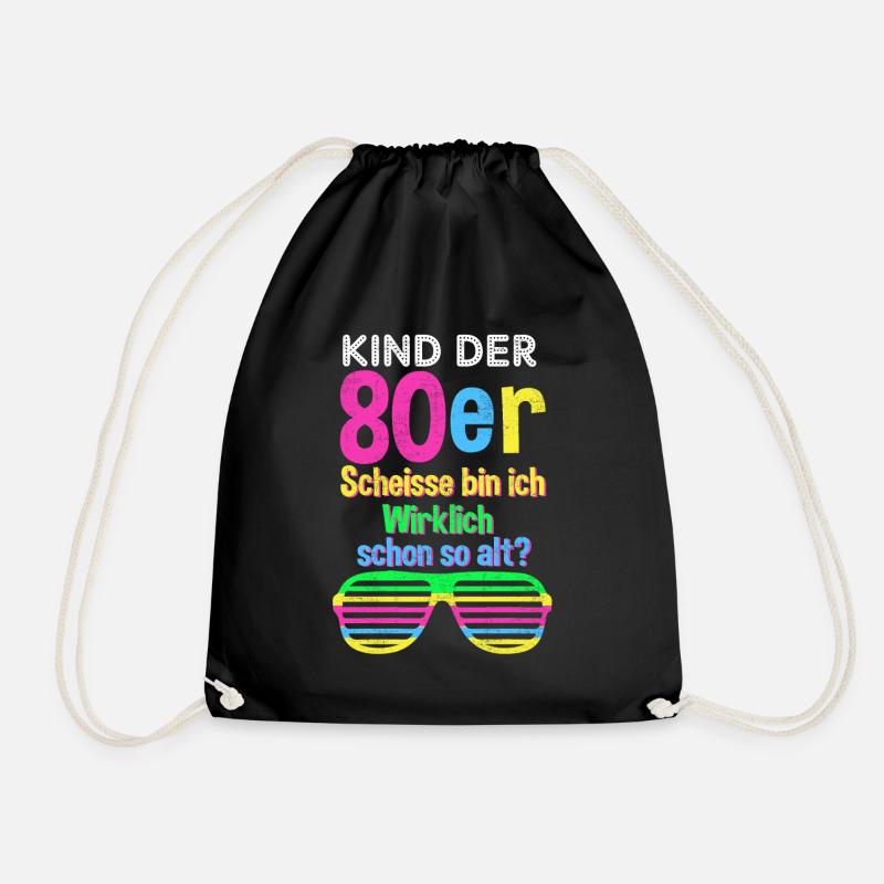 80er Jahre Party Mode lustiger Spruch Geschenk - Turnbeutel - Schwarz