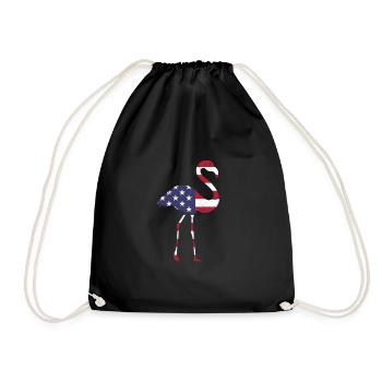 Flamingo America - Drawstring Bag - black - Front