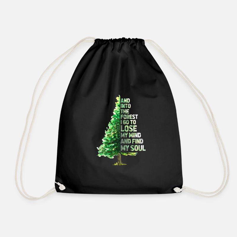 Wald Camping Baum Tanne Natur Geschenk - Turnbeutel - Schwarz