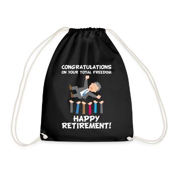 Pension retirement pension funny saying funny - Drawstring Bag - black - Front