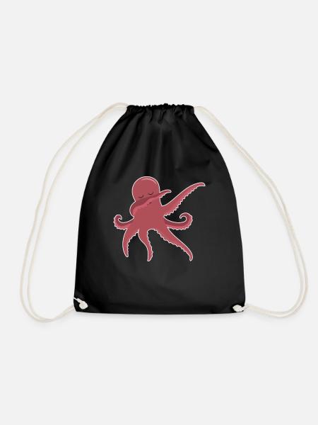 Dabbing Tintenfisch Kraken Kalmar Tanzender Oktopu - Turnbeutel - Schwarz