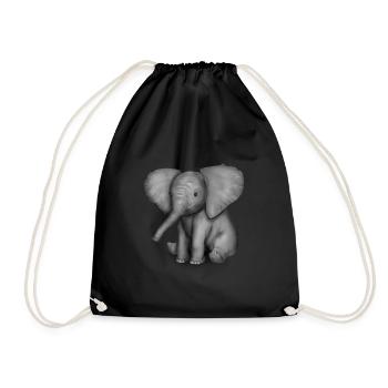 Baby Elefant Bild Elefanten - Turnbeutel - Schwarz - Vorne