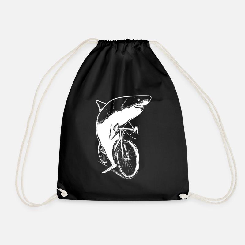 Bicycling Hai Bicycle Cyclist - Drawstring Bag - black