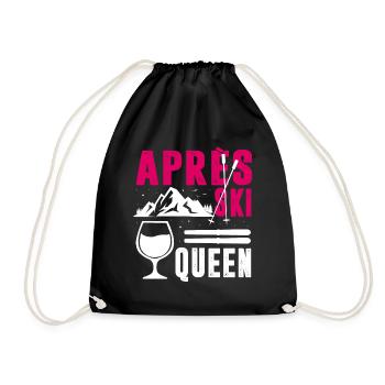 Apres Ski Queen,Party Outfit Costume Winter Saufen - Turnbeutel - Schwarz - Vorne