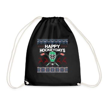 Cadeau de chandail de Noël moche du joueur de hockey - Sac de sport léger - noir - Devant