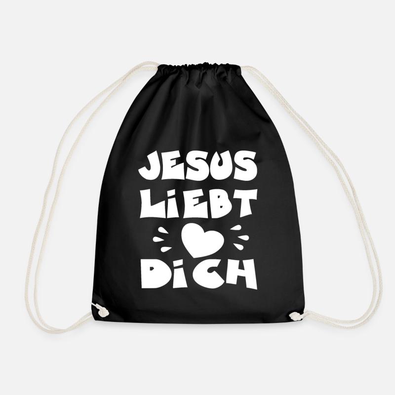 Jesus liebt dich - Turnbeutel - Schwarz