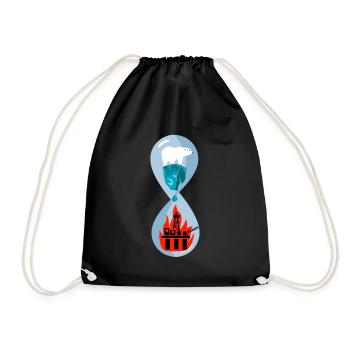 Polar bear climate climate change - Drawstring Bag - black - Front