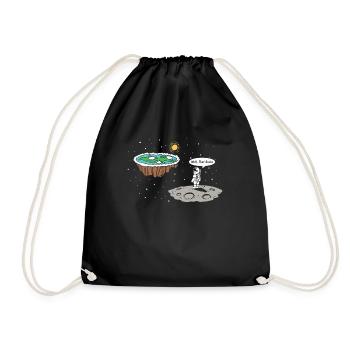 Disque de terre plate d'atterrissage lunaire - Sac de sport léger - noir - Devant