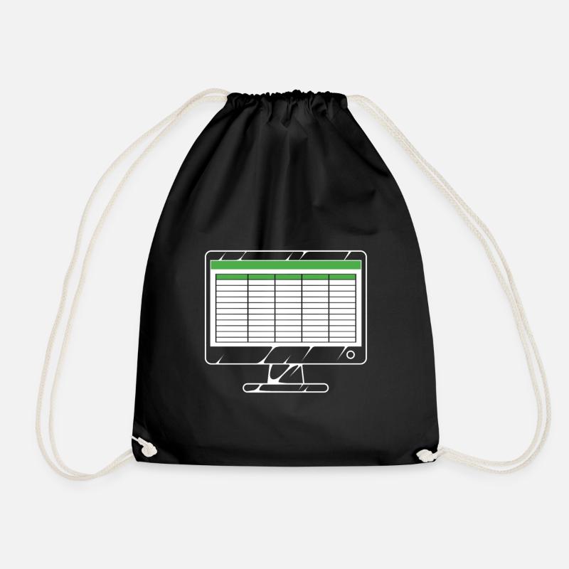 Spreadsheet computer - Drawstring Bag - black