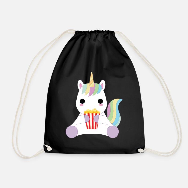 Popcorn and imagination - Drawstring Bag - black