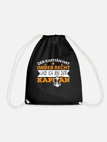 DER KAPITÄN HAT IMMER RECHT ICH BIN DER KAPITÄN - Turnbeutel - Schwarz